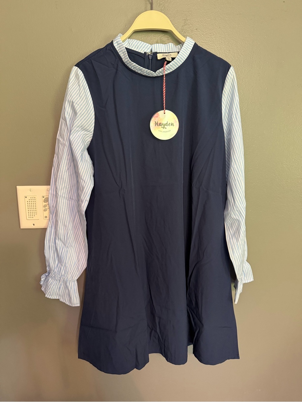 NWT Hayden Los Angeles Mixed Media Layered Shift Dress L